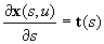 (16) - parcialni derivace x(u,s) podle s = t(s)