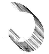 Obr.6b.  V�lcov� plocha vytvo�ena z evolventy - p�dorys