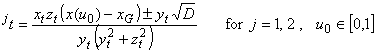 parameter jt for j=1,2 