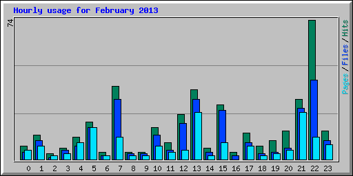 Hourly usage for February 2013