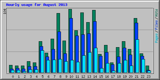 Hourly usage for August 2013