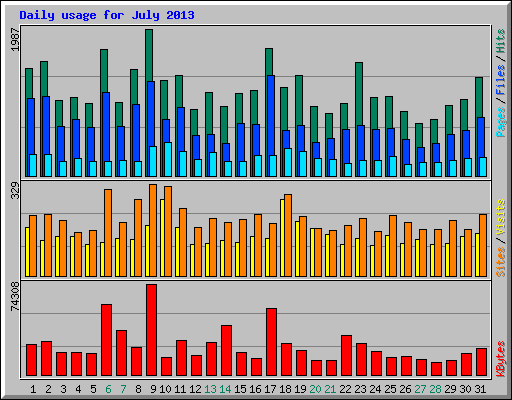Daily usage for July 2013