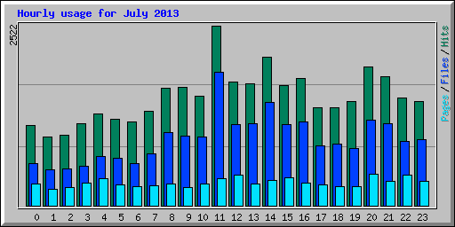 Hourly usage for July 2013