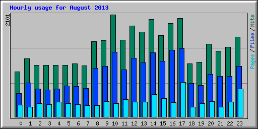 Hourly usage for August 2013