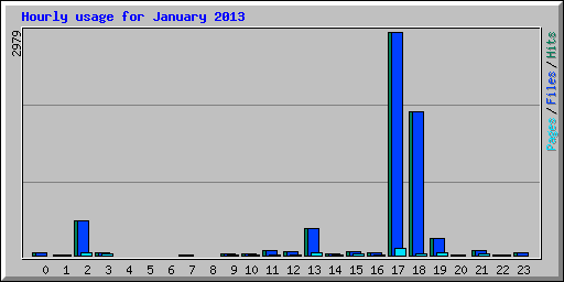 Hourly usage for January 2013