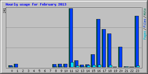 Hourly usage for February 2013