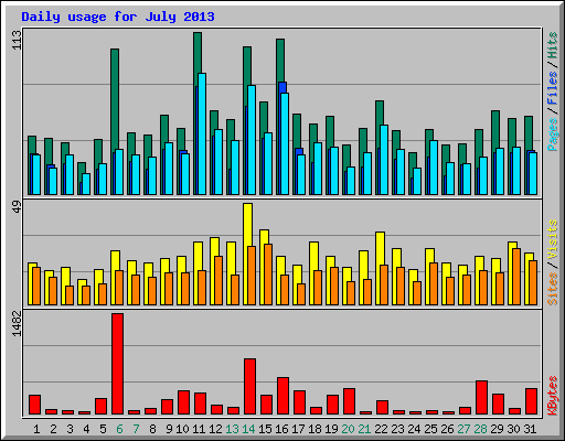 Daily usage for July 2013