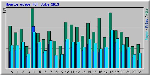 Hourly usage for July 2013