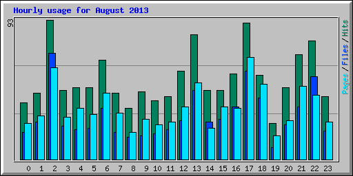 Hourly usage for August 2013