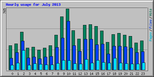 Hourly usage for July 2013