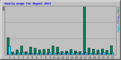 Hourly usage for August 2013