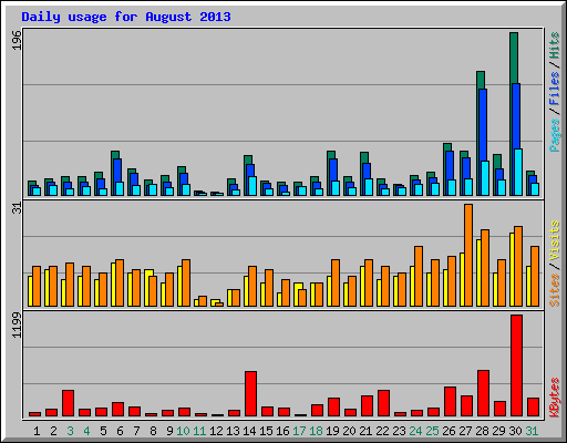 Daily usage for August 2013