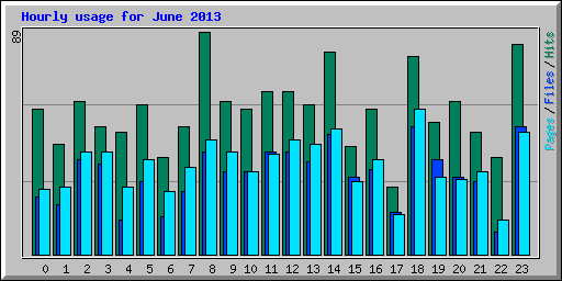 Hourly usage for June 2013