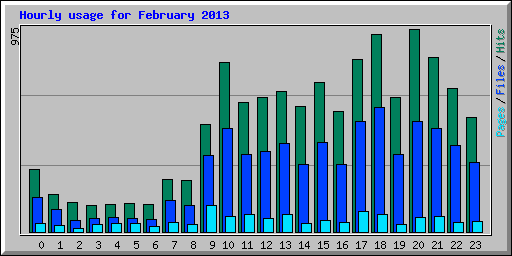 Hourly usage for February 2013