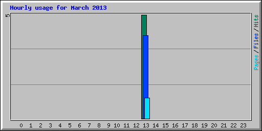 Hourly usage for March 2013
