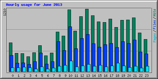 Hourly usage for June 2013